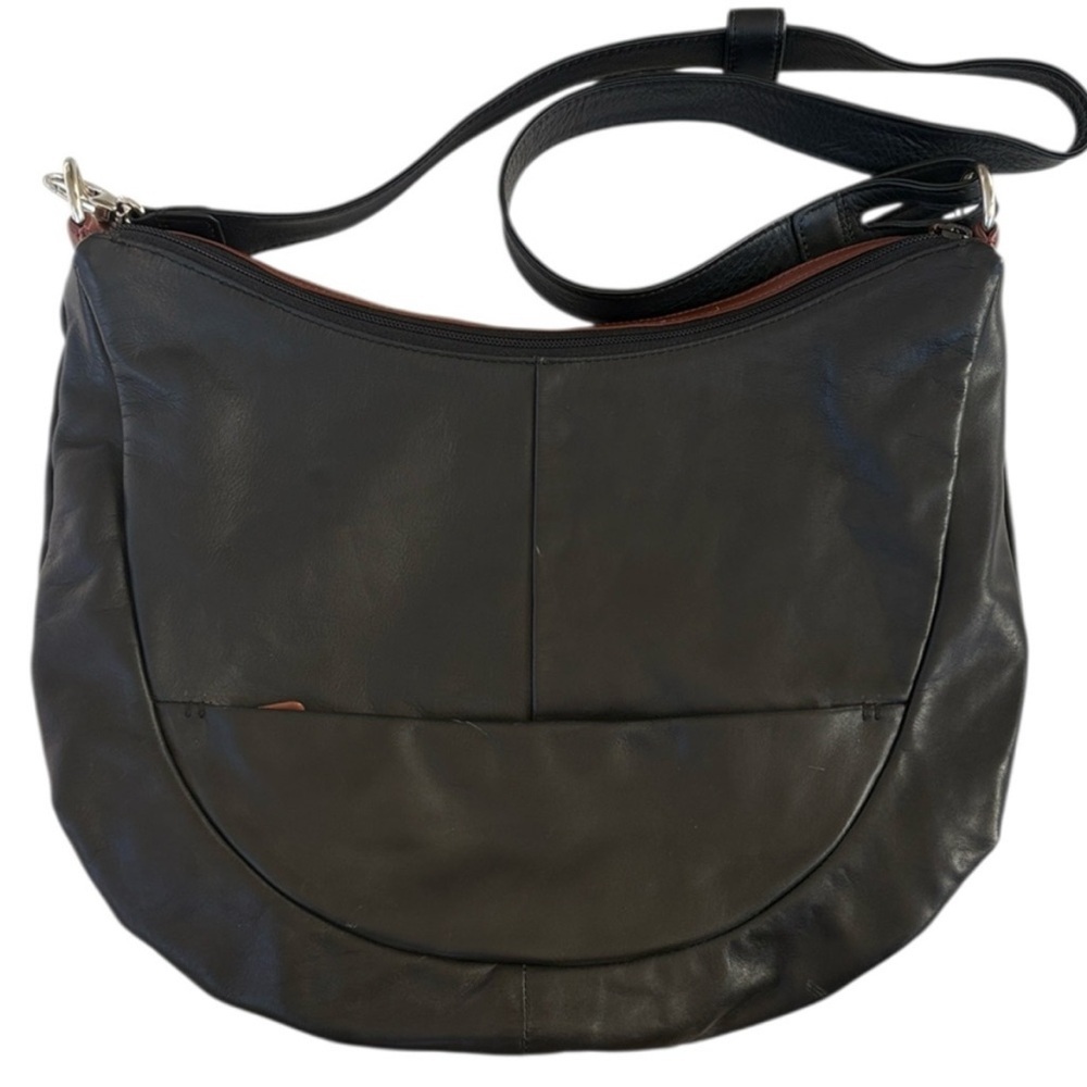 EUC Derek Alexander Leather Large Hobo
Bag Black Retail $440.00